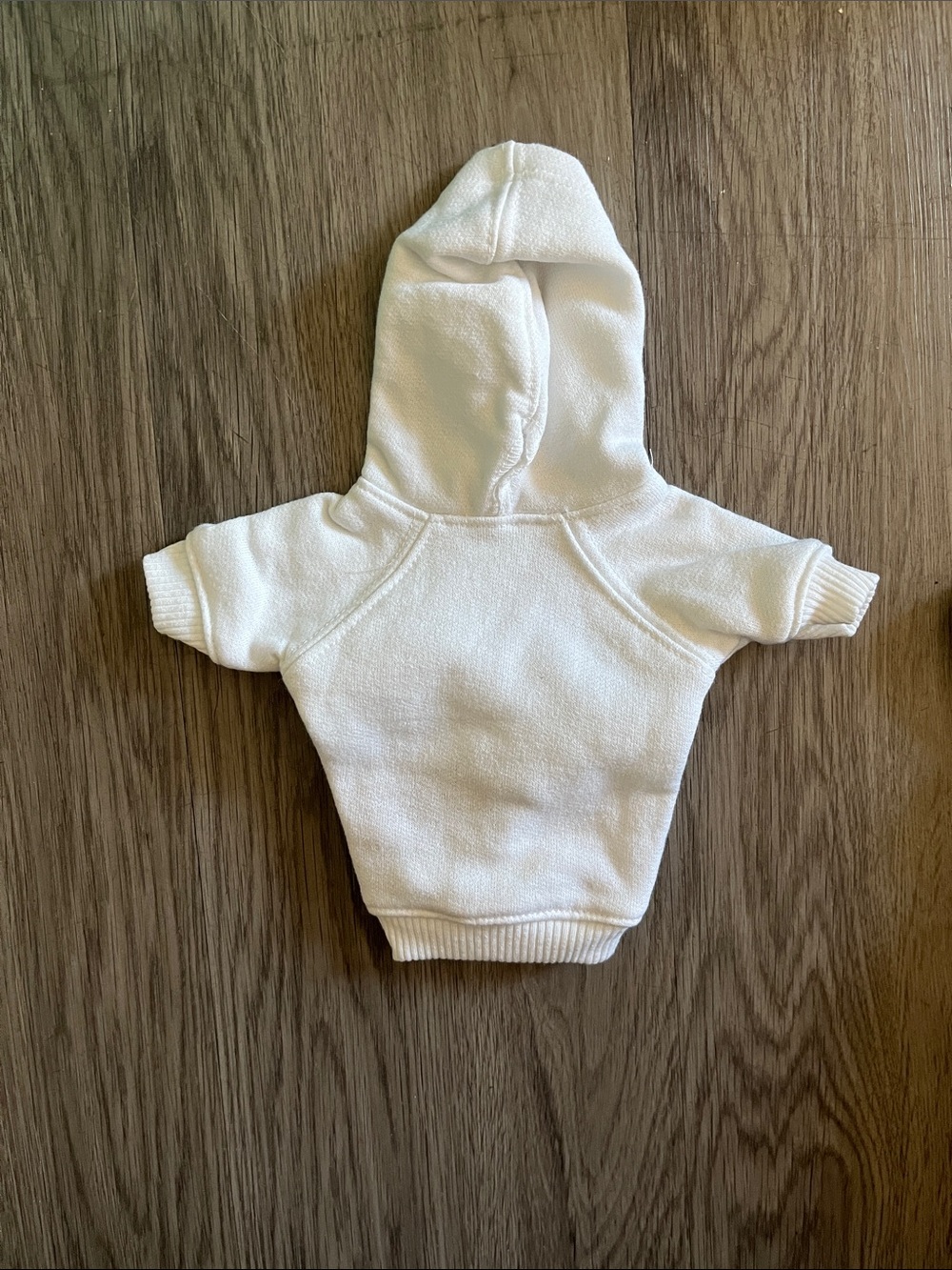White Dog Hoodie with Short Sleeves